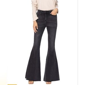 NWOT Judy Blue Super Flare High Rise, Size 9/29", black, raw hem